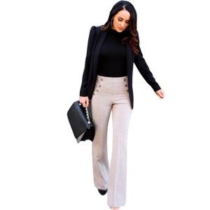 NWT EXPRESS Wide Leg High Rise Plaid Vintage Pants Women's Size Small Long